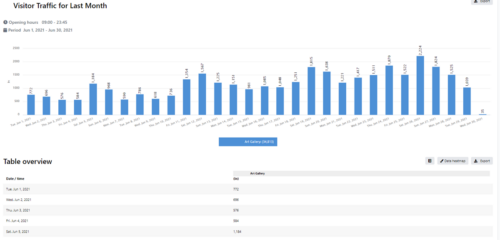 Art Gallery Traffic Last Month